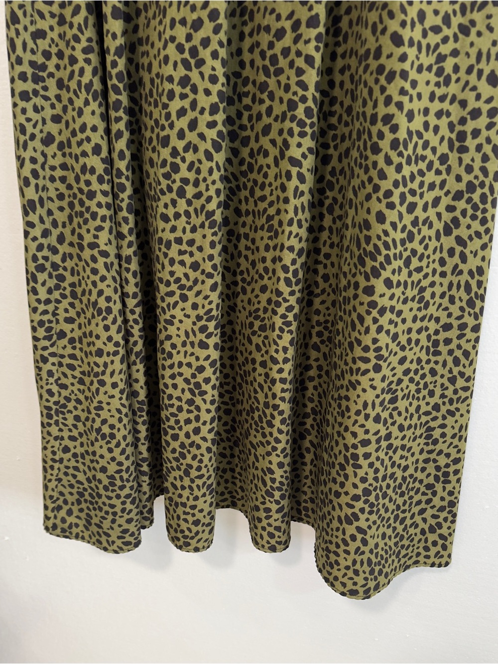 Bluetime Olive Green Leopard Print Maxi Skirt size M - Picture 5 of 10